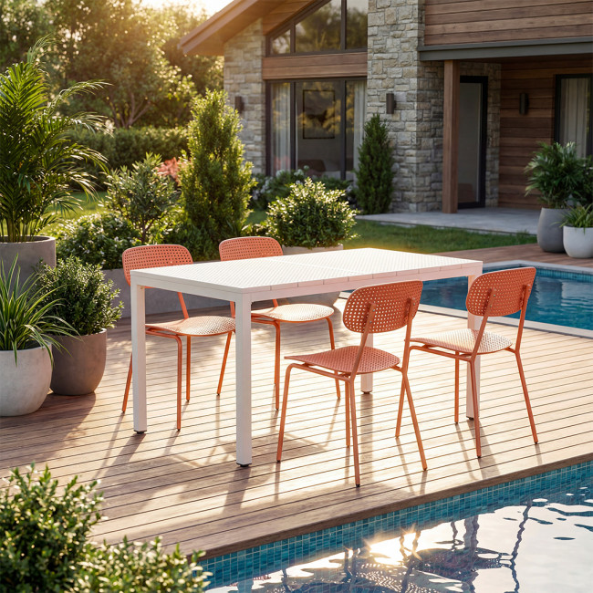 Orka - Ensemble table et chaises 4 personnes en métal