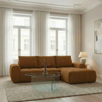 Louis - Canapé d'angle droit en tissu