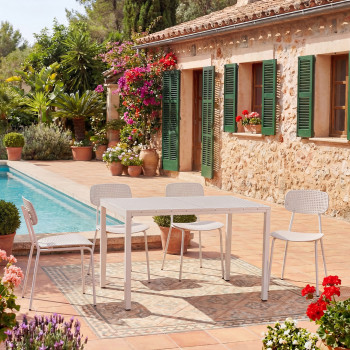 Orka - Ensemble table et chaises 4 personnes en métal