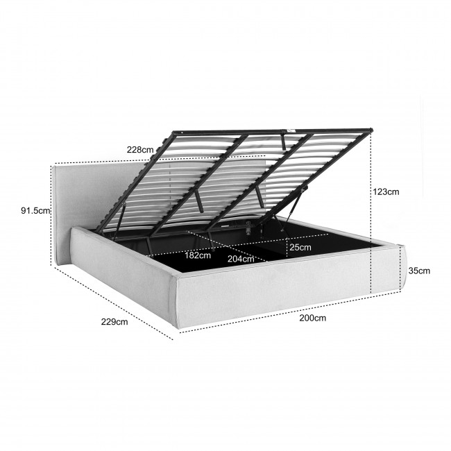 Liberia - Lit coffre en tissu 180x200cm