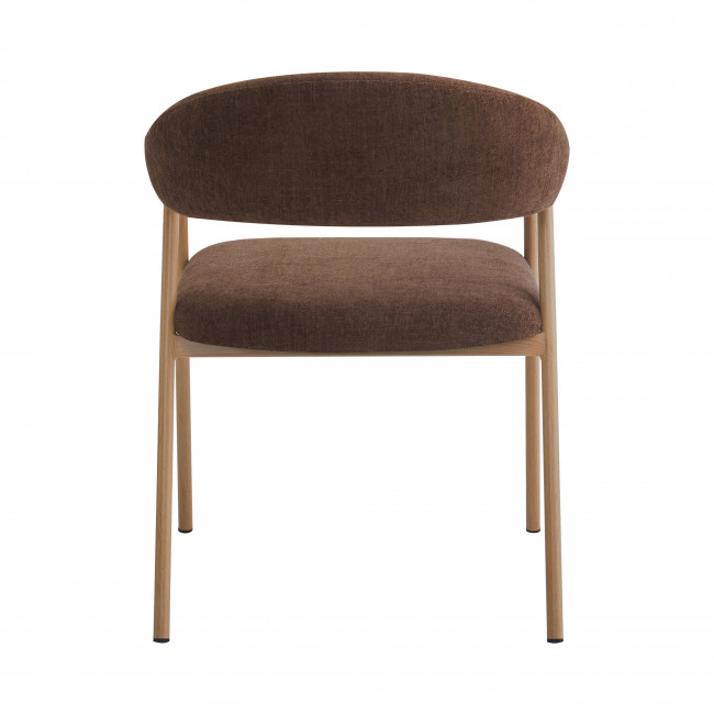 Leon - Lot de 2 fauteuils de table en tissu piètement effet bois clair