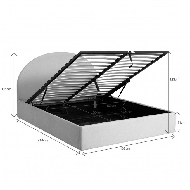 Backo - Lit coffre en tissu 160x200cm