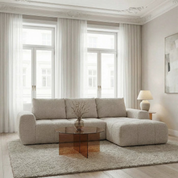 Louis - Canapé d'angle droit en tissu