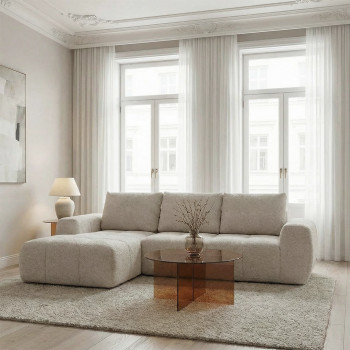 Louis - Canapé d'angle gauche en tissu