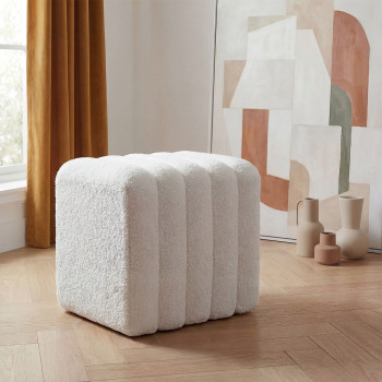 Leto - Pouf rembourré en tissu bouclette