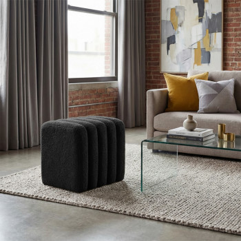 Leto - Pouf rembourré en tissu bouclette