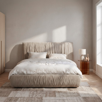 Livia - Lit coffre en tissu 160x200cm