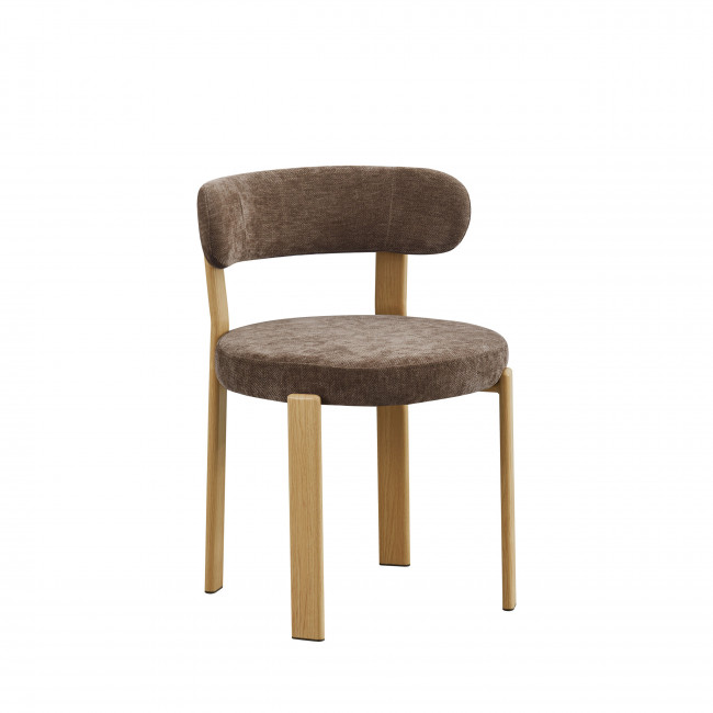 Izzy - Lot de 2 chaises en tissu piètement effet bois clair