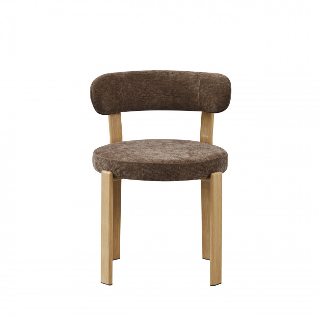 Izzy - Lot de 2 chaises en tissu piètement effet bois clair