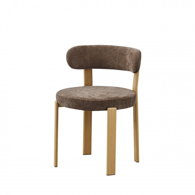 Izzy - Lot de 2 chaises en tissu piètement effet bois clair