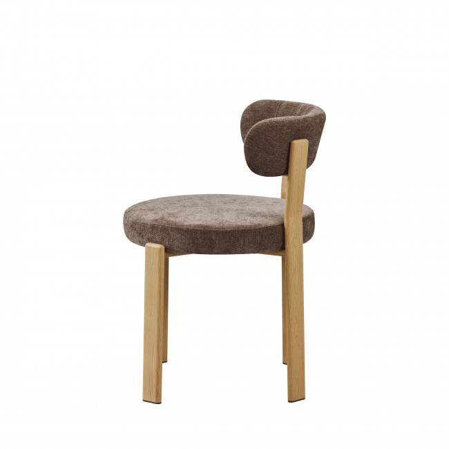 Izzy - Lot de 2 chaises en tissu piètement effet bois clair
