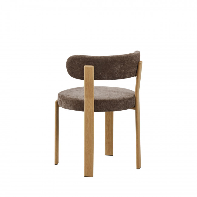 Izzy - Lot de 2 chaises en tissu piètement effet bois clair