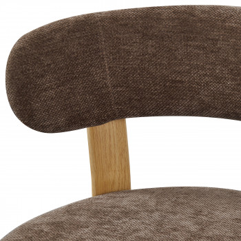 Izzy - Lot de 2 chaises en tissu piètement effet bois clair