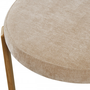 Izzy - Lot de 2 chaises en tissu piètement effet bois clair