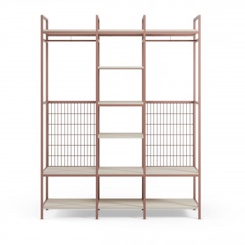 Aqaba - Kit dressing modulable 3 éléments en métal et bois L140xH179,5cm