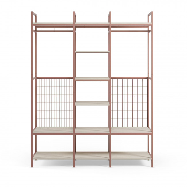 Aqaba - Kit dressing modulable 3 éléments en métal et bois L140xH179,5cm