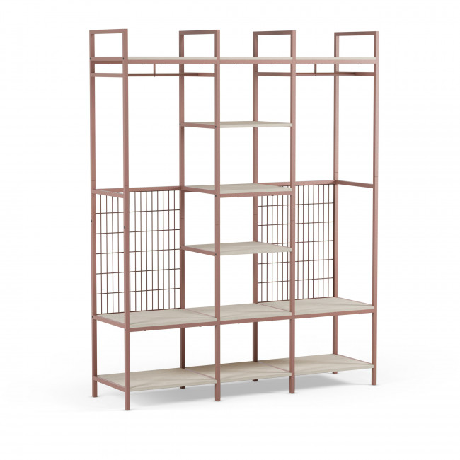 Aqaba - Kit dressing modulable 3 éléments en métal et bois L140xH179,5cm