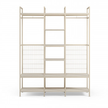 Aqaba - Kit dressing modulable 3 éléments en métal et bois L140xH179,5cm