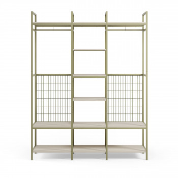 Aqaba - Kit dressing modulable 3 éléments en métal et bois L140xH179,5cm