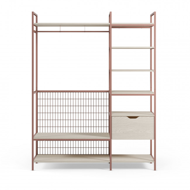 Aqaba - Kit dressing modulable 2 éléments en métal et bois L140xH179,5cm 