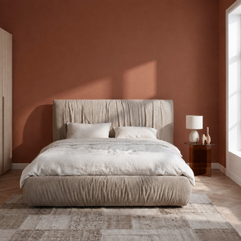 Livia - Lit coffre en tissu 160x200cm