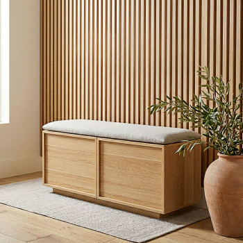 Joy - Banc d'entrée avec rangement à chaussures en bois L100cm