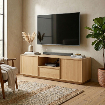 Joy - Meuble tv 2 portes en bois L140cm