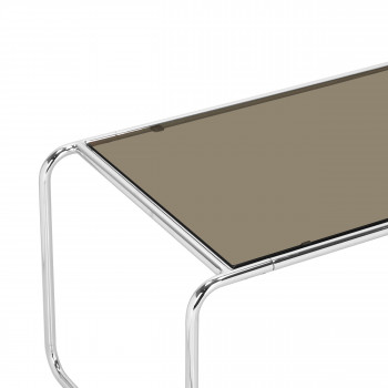 Rika - Table basse en verre pieds chrome