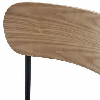 Jess - Lot de 2 chaises en bois clair, tissu et métal 