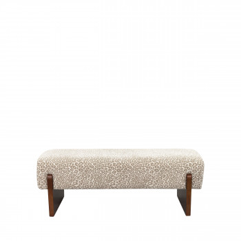 Sally - Banc en tissu imprimé léopard et bois