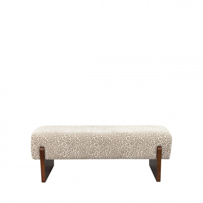Sally - Banc en tissu imprimé léopard et bois