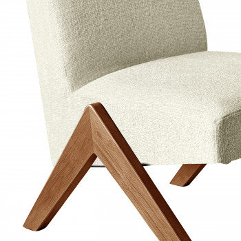 Vinto - Fauteuil en tissu pieds bois