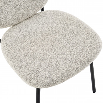 Dalby - Lot de 2 chaises en tissu et métal 