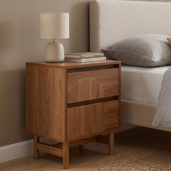 Abby - Table de chevet 2 tiroirs en bois