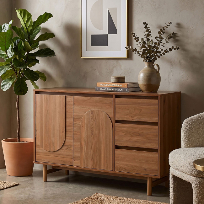 Abby - Buffet 2 portes 3 tiroirs en bois L110cm