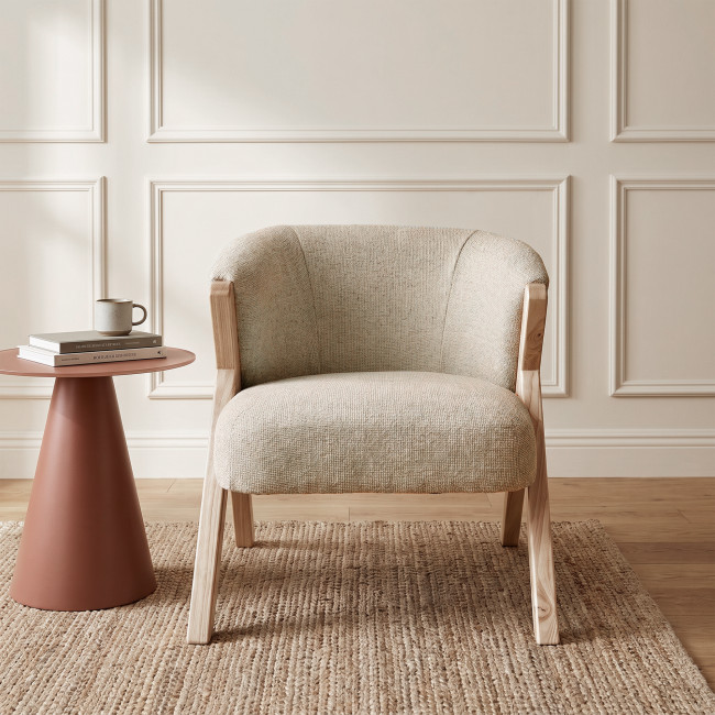 Malou - Fauteuil en tissu et bois