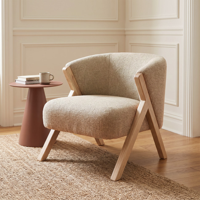 Malou - Fauteuil en tissu et bois