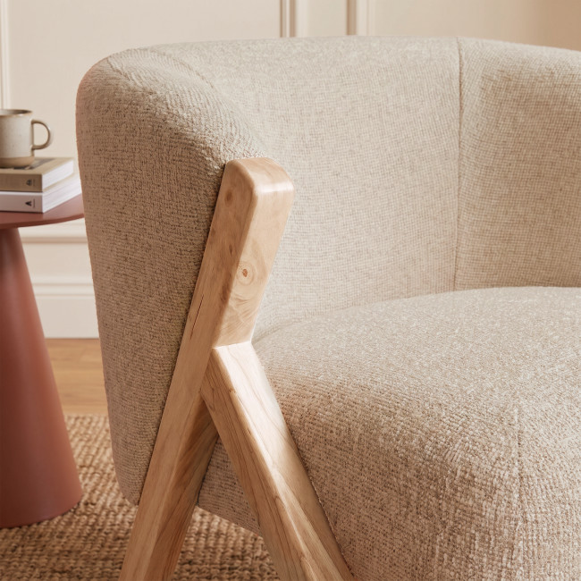 Malou - Fauteuil en tissu et bois