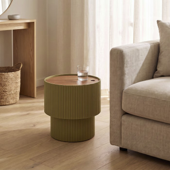 Sand - Table d'appoint avec rangement en bois ø38,5cm