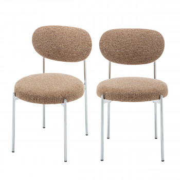Kyoto - Lot de 2 chaises en tissu pieds chrome