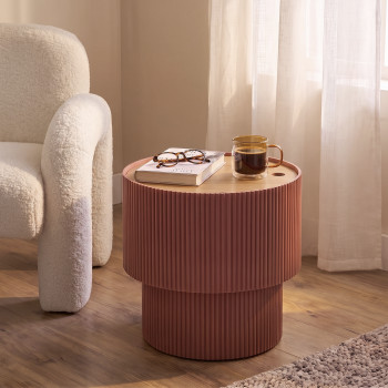 Sand - Table d'appoint avec rangement en bois ø38,5cm