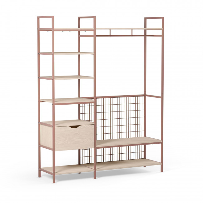 Aqaba - Kit dressing modulable 2 éléments en métal et bois L140xH179,5cm 
