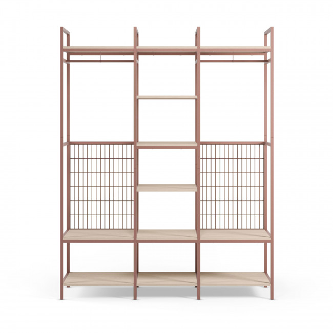 Aqaba - Kit dressing modulable 3 éléments en métal et bois L140xH179,5cm