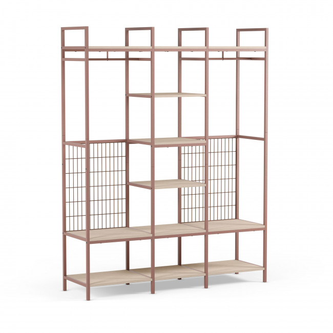 Aqaba - Kit dressing modulable 3 éléments en métal et bois L140xH179,5cm