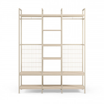 Aqaba - Kit dressing modulable 3 éléments en métal et bois L140xH179,5cm