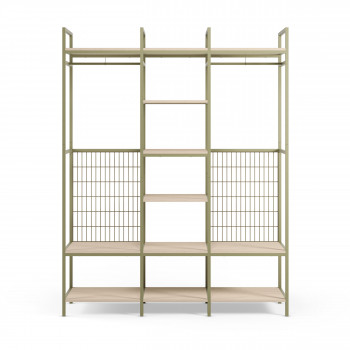 Aqaba - Kit dressing modulable 3 éléments en métal et bois L140xH179,5cm