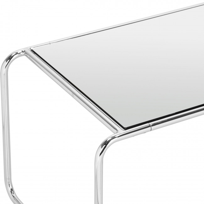 Rika - Table basse en miroir pieds chrome L80cm