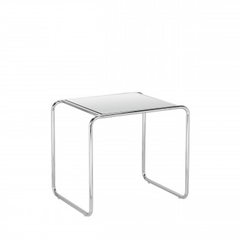 Rika - Table d'appoint en miroir pieds chrome