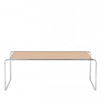 Rika - Table basse en verre pieds chrome L110cm