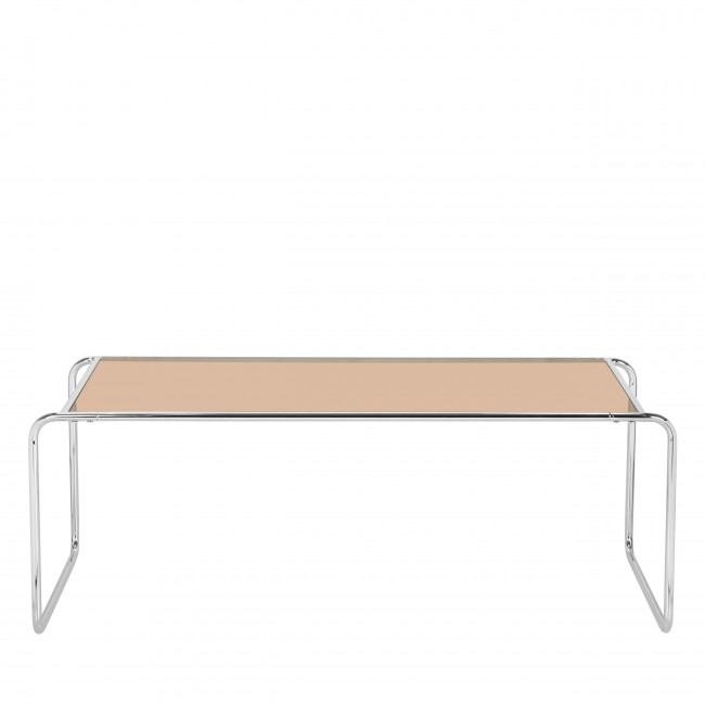 Rika - Table basse en verre pieds chrome L110cm